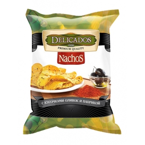Чипсы Начос с кусочками оливок и паприкой DELICADOS МИШН ФУДС СТУПИНО Чипсы Начос с кусочками оливок и паприкой DELICADOS, пакет 150 г